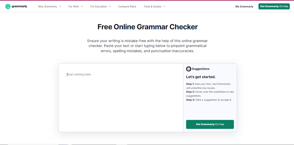 Grammar Checkers to Find and Correct Writing Mistakes:Grammarly